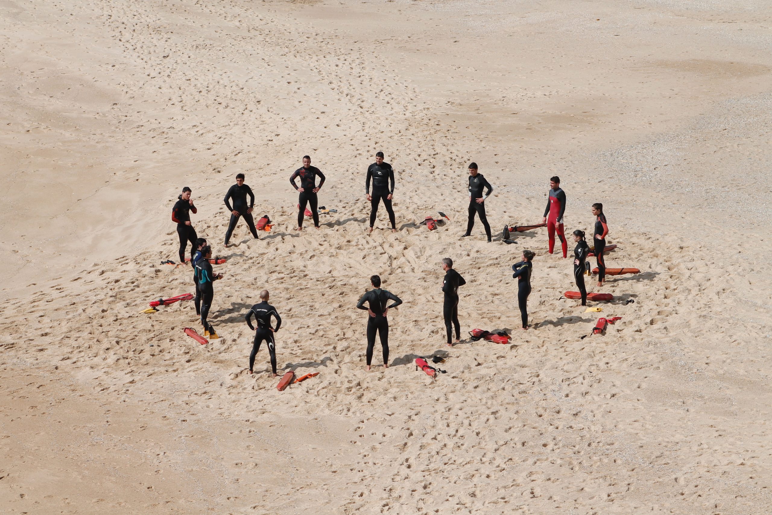 Circle of people on the beach